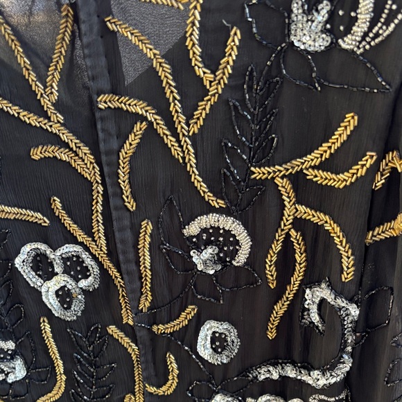 Laurence Kazar Black Sequin with Gold and Silver Embroidery - Picture 12 of 15